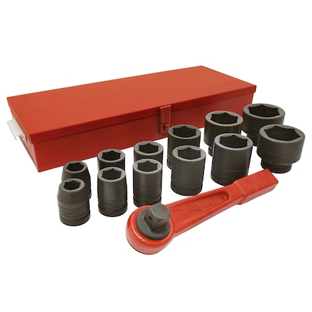 Urrea 1" Drive Socket Set, Metric, 14 pcs 15201H